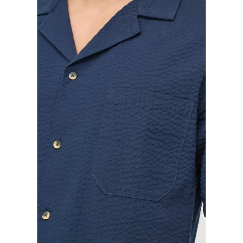 Only and Sons Herren-Resorthemd aus Baumwolle, Blau