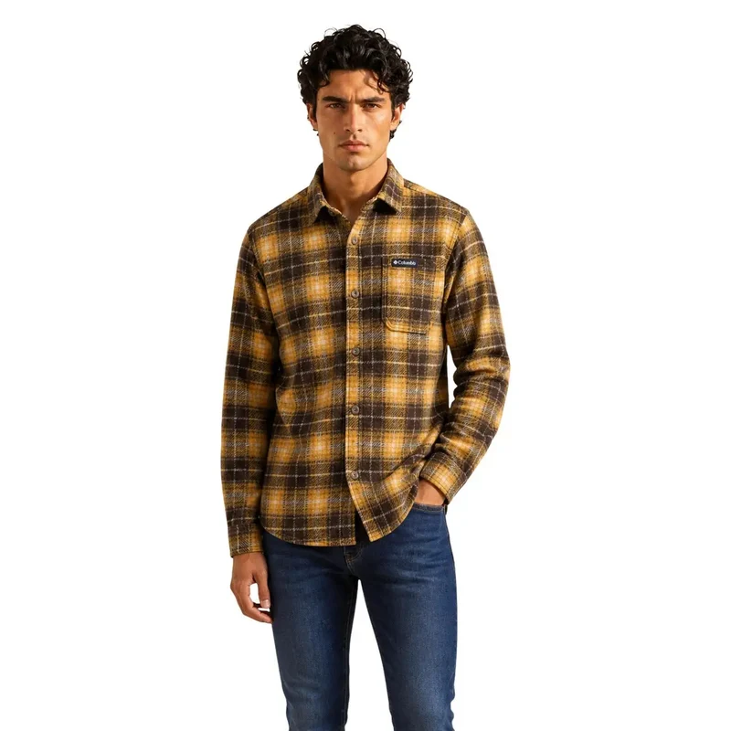 Columbia Herrenhemdjacke aus braunem Polyester