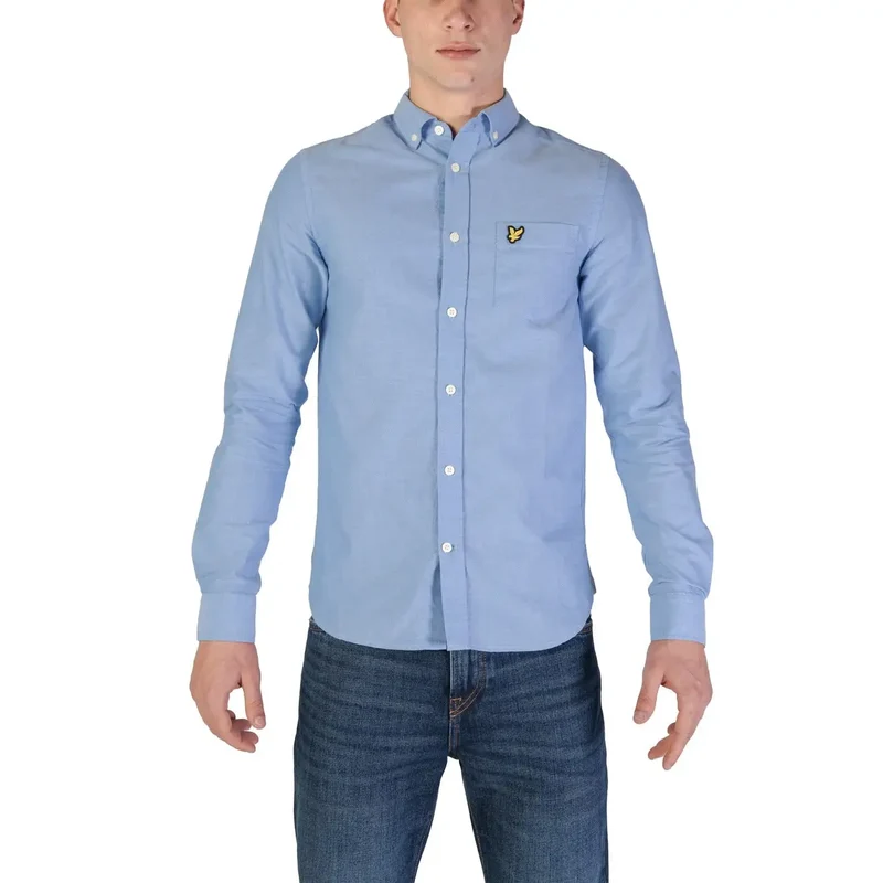 Lyle & Scott Herrenhemd aus hellblauer Baumwolle, klassische Passform