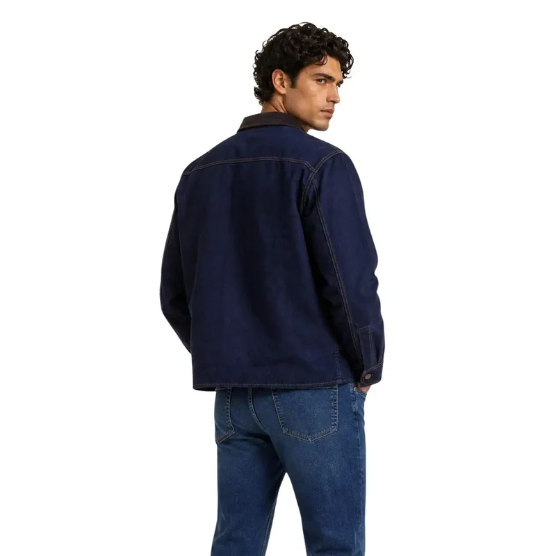 Armani Exchange Herren-Baumwollhemd, blau, klassisch, langärmelig
