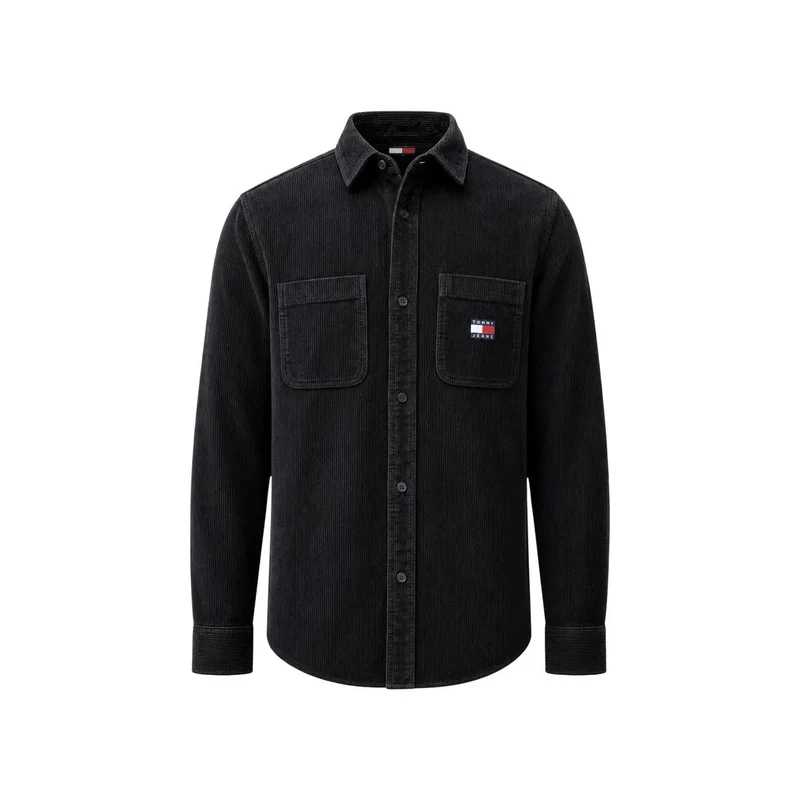 Tommy Hilfiger Schwarzes Herrenhemd aus Bio-Baumwolle