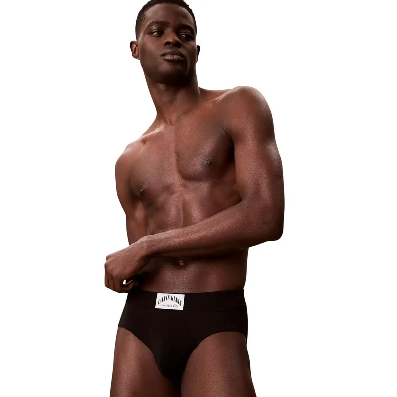 Calvin Klein Herren-Baumwoll-Hüftslip, Schwarz