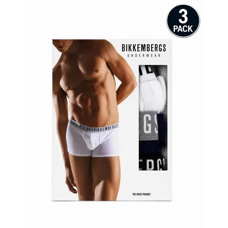 Bikkembergs Herren Baumwollunterwäsche Weiß Stretch