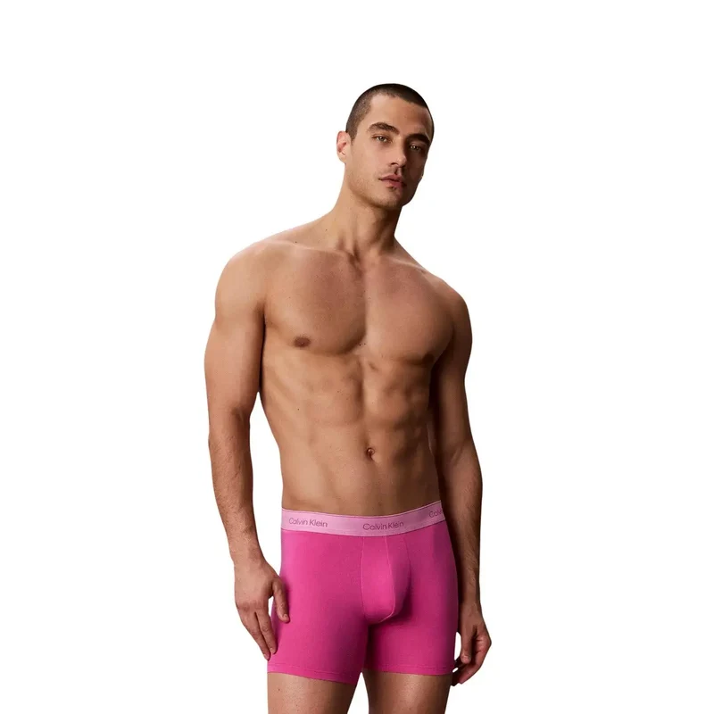 Calvin Klein Herren-Boxershorts, fuchsiafarben, Baumwolle, 5er-Pack