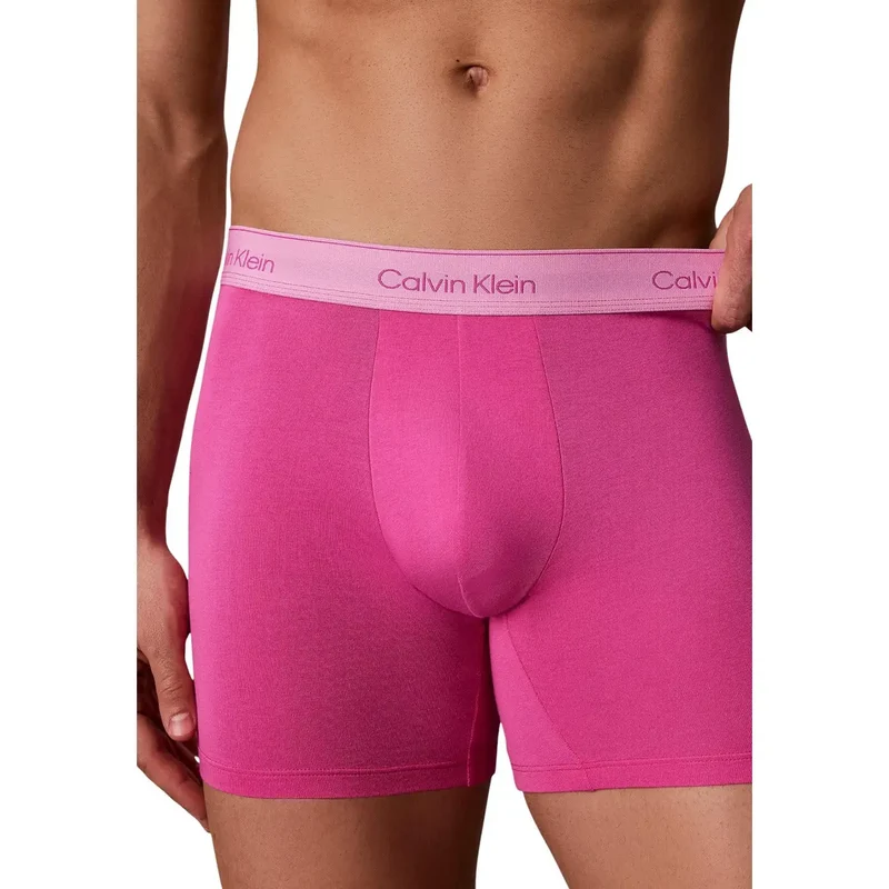 Calvin Klein Herren-Boxershorts, fuchsiafarben, Baumwolle, 5er-Pack