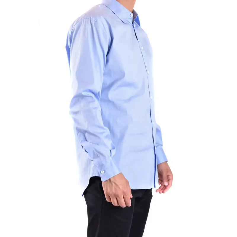 Dsquared2 Herrenhemd aus blauer Baumwolle, klassische Passform