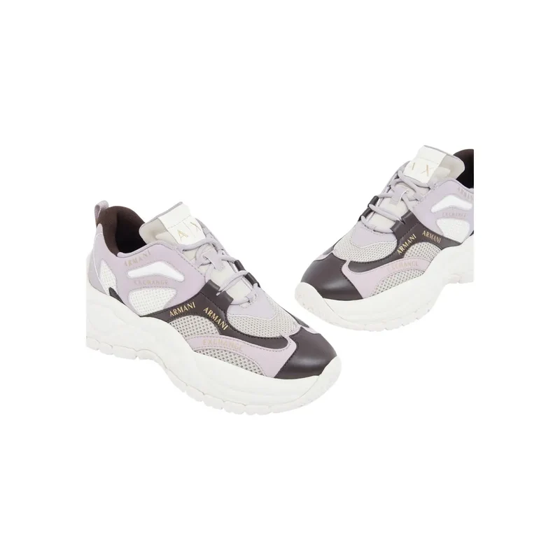 Armani Exchange Damen Slip On Sneakers Lila Polyurethan