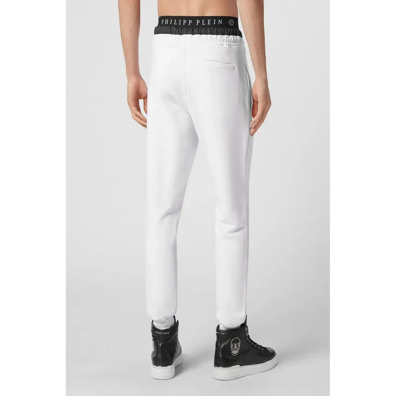 Philipp Plein Herren Weiße Baumwollhose
