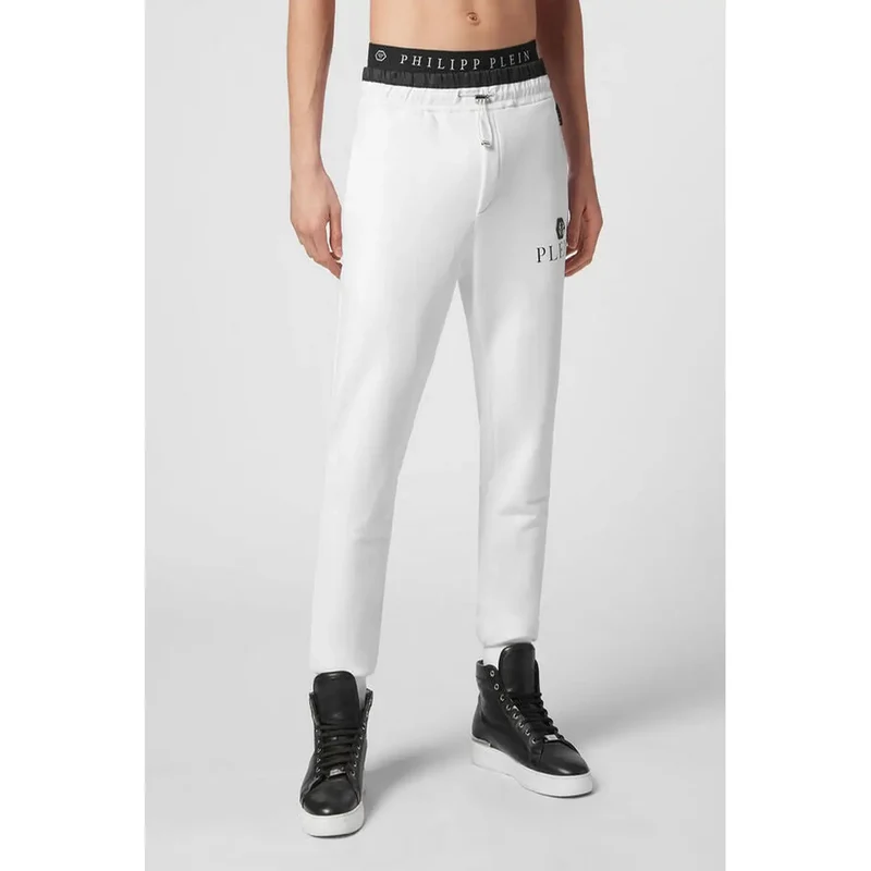 Philipp Plein Herren Weiße Baumwollhose