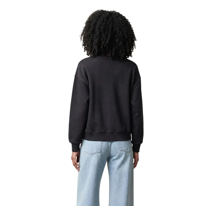Levi's Damen-Sweatshirt aus schwarzer Baumwolle mit Rundhalsausschnitt