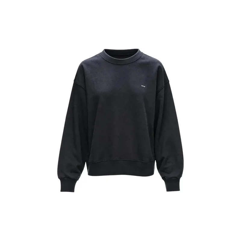Levi's Damen-Sweatshirt aus schwarzer Baumwolle mit Rundhalsausschnitt