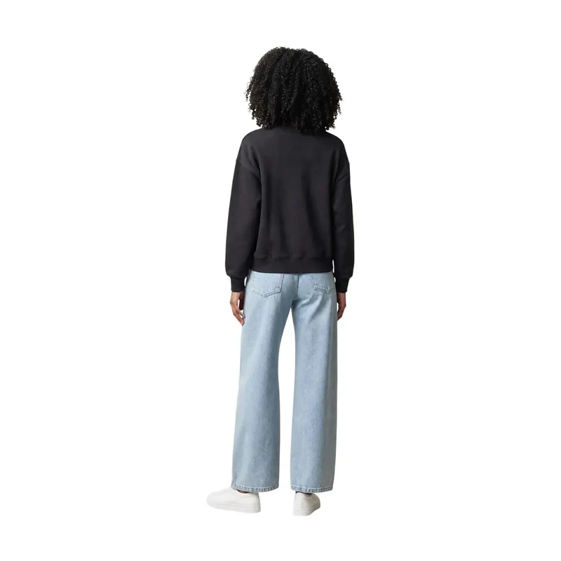Levi's Damen-Sweatshirt aus schwarzer Baumwolle mit Rundhalsausschnitt