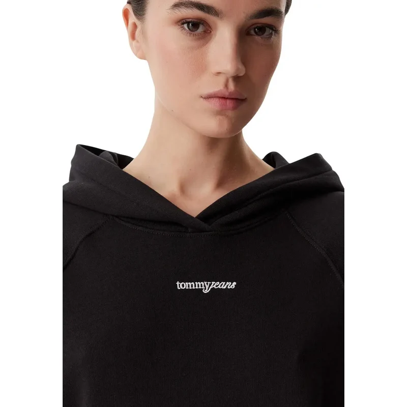 Tommy Hilfiger Schwarzes Damen-Sweatshirt aus Bio-Baumwolle