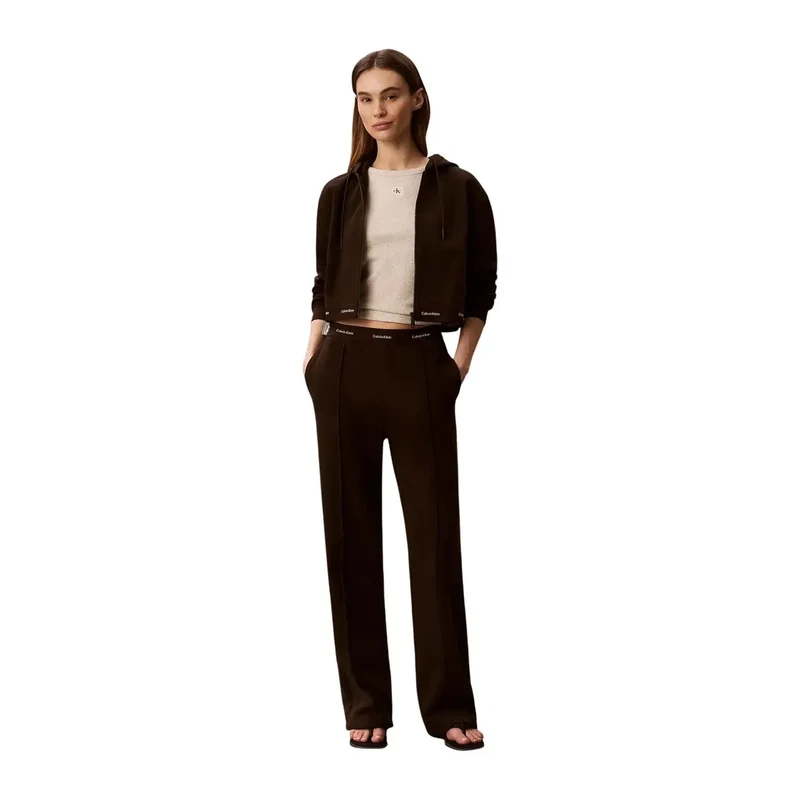 Calvin Klein Jeans Damen-Kapuzenpullover aus brauner Baumwolle