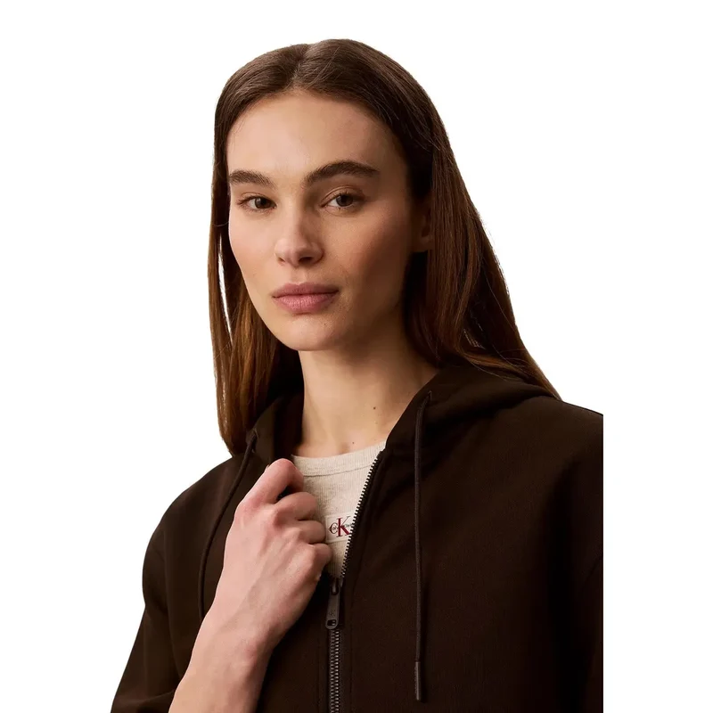 Calvin Klein Jeans Damen-Kapuzenpullover aus brauner Baumwolle