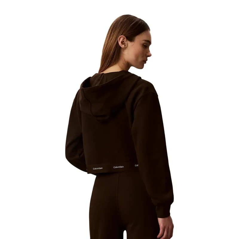 Calvin Klein Jeans Damen-Kapuzenpullover aus brauner Baumwolle