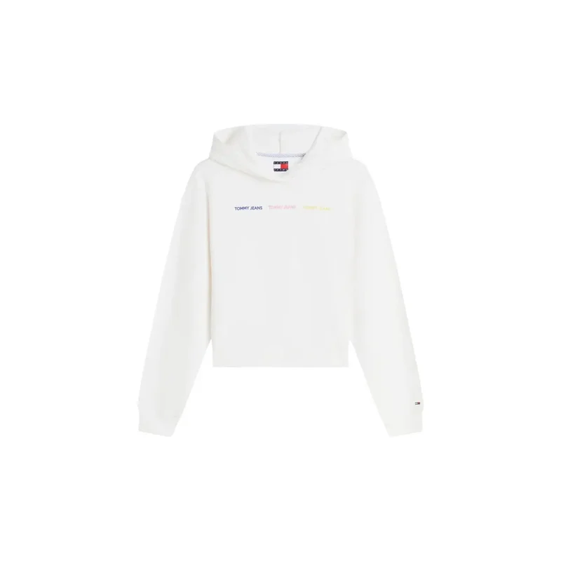 Tommy Hilfiger Damen-Kapuzenpullover aus weißer Baumwolle