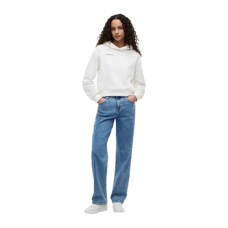 Tommy Hilfiger Damen-Kapuzenpullover aus weißer Baumwolle