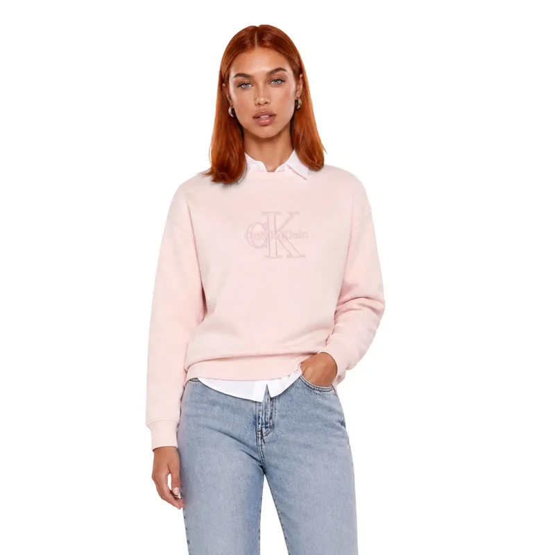 Calvin Klein Damen-Sweatshirt aus rosa Baumwolle