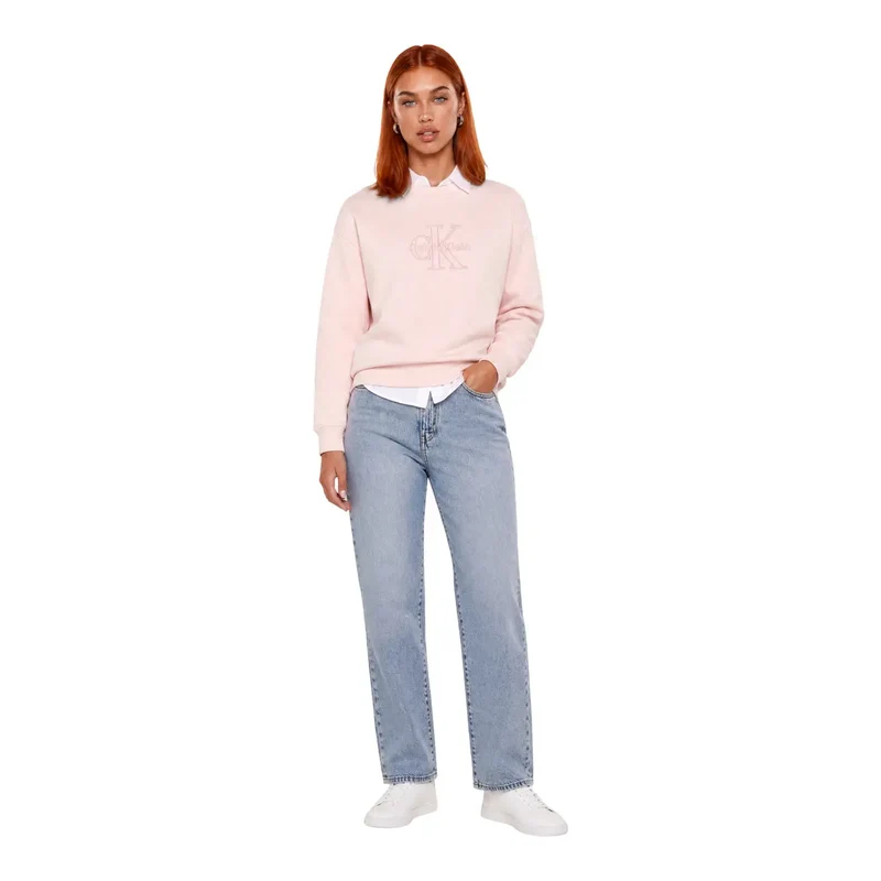 Calvin Klein Damen-Sweatshirt aus rosa Baumwolle