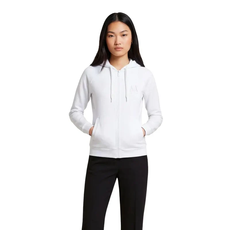 Armani Exchange Damen-Kapuzenpullover, weiß