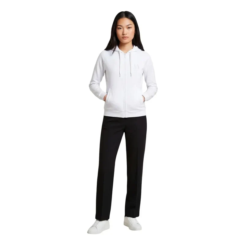 Armani Exchange Damen-Kapuzenpullover, weiß