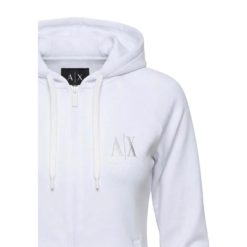 Armani Exchange Damen-Kapuzenpullover, weiß