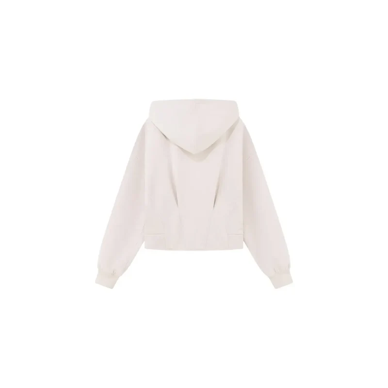 Armani Exchange Beige Damen-Sweatshirt mit Reißverschluss und Kapuze
