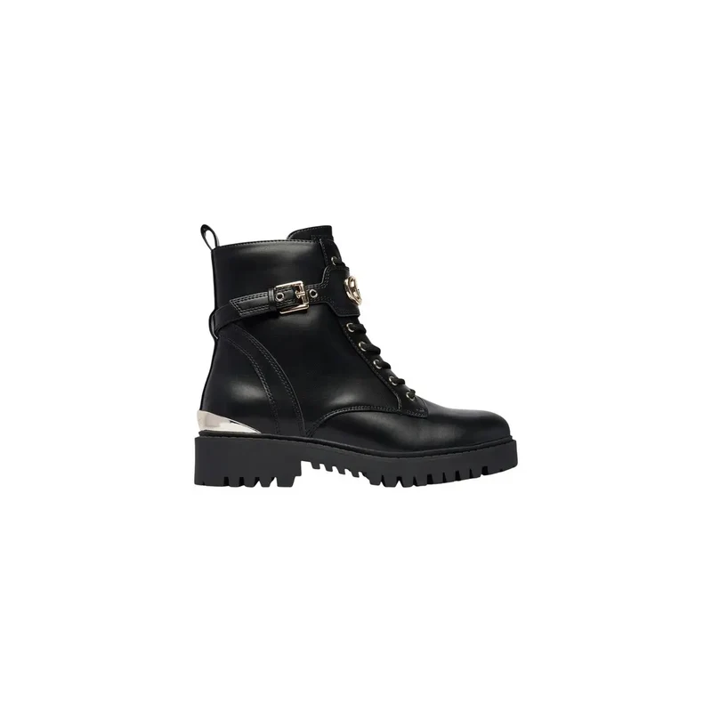 Guess Schwarze Damen-Knöchelschuhe aus Polyurethan mit Schnürung Boots