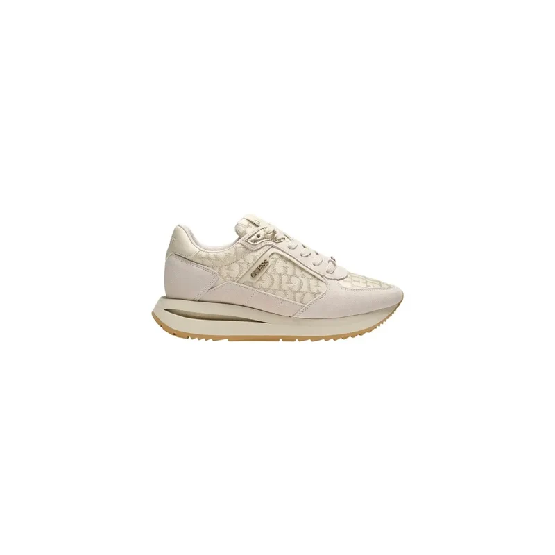 Guess Frauenplattform Sneakers Beige Polyesterschuhe