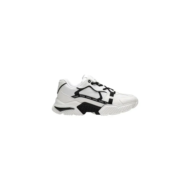Guess Damen Leder Sneakers Schwarze geometrische