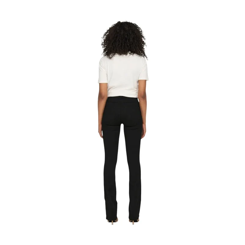 Only Damen Schwarze Baumwollmischhose mit Taschen