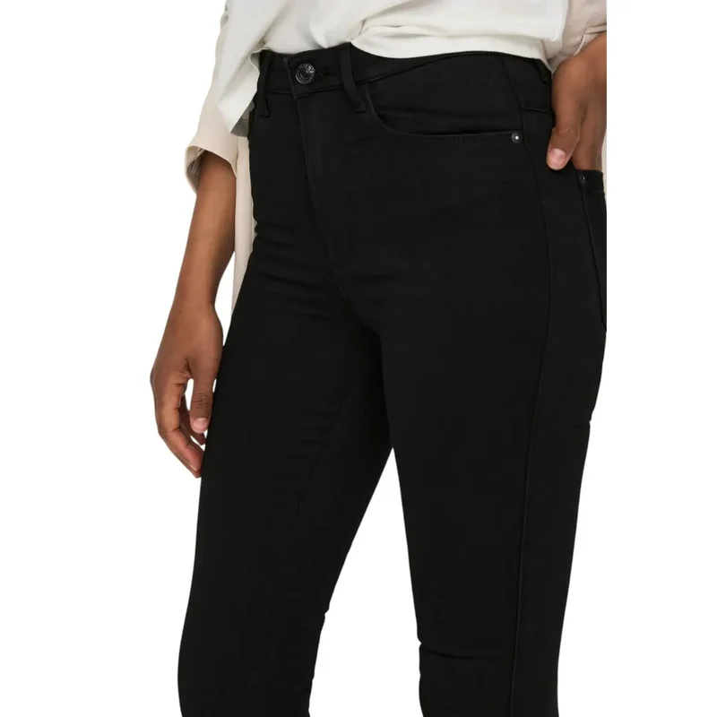 Only Damen Schwarze Baumwollmischhose mit Taschen