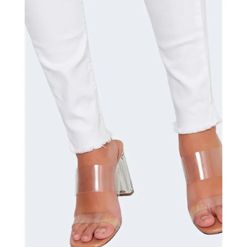 Only Damenhosen Weiß Baumwolle Stretch Slim Fit