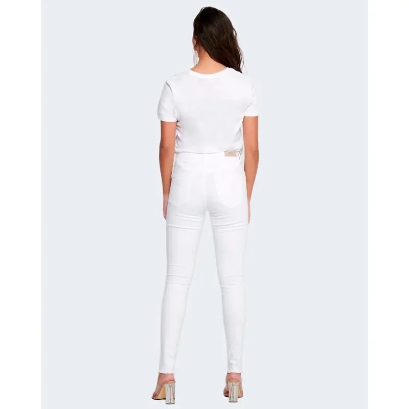 Only Damenhosen Weiß Baumwolle Stretch Slim Fit