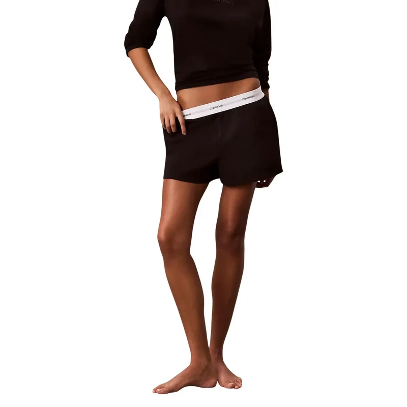 Calvin Klein Damen Logo-Jersey-Shorts aus Baumwolle Schwarz