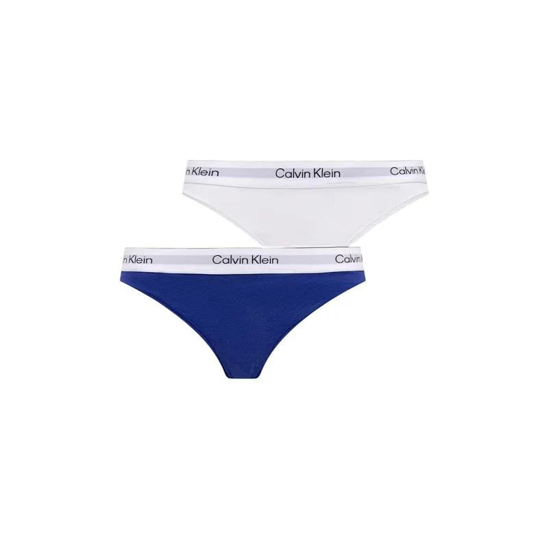 Calvin Klein Damen-Slips im 2er-Pack, weiß, aus Baumwoll-Modal
