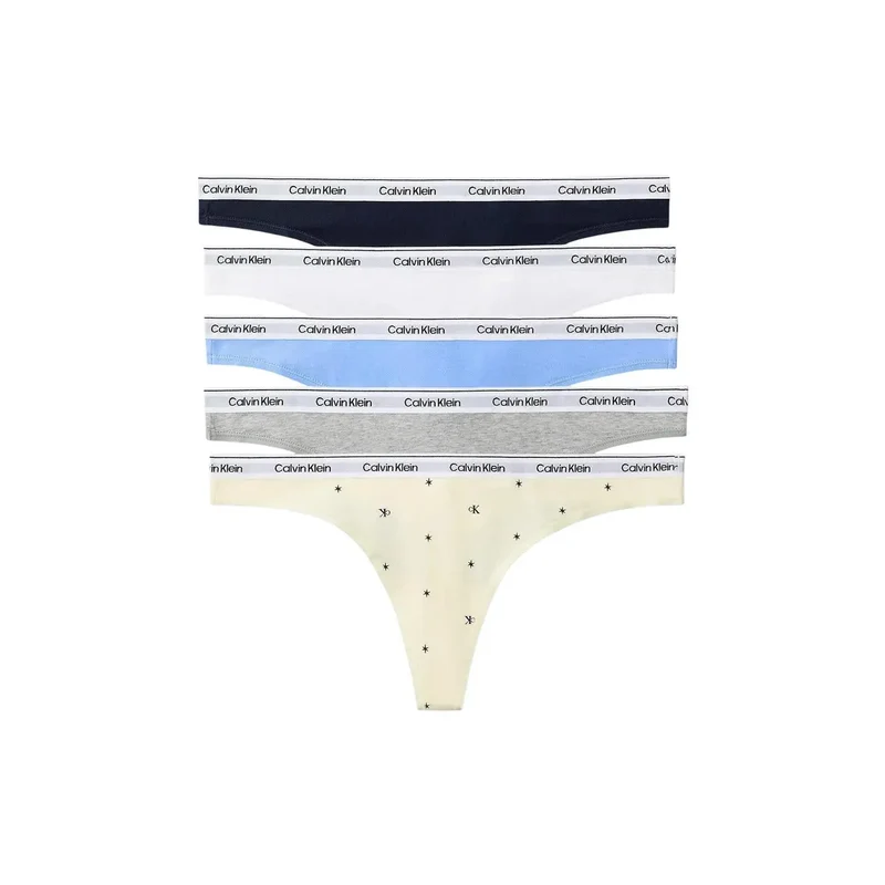 Calvin Klein Damen Slip aus Baumwolle in Grau, 5er-Pack