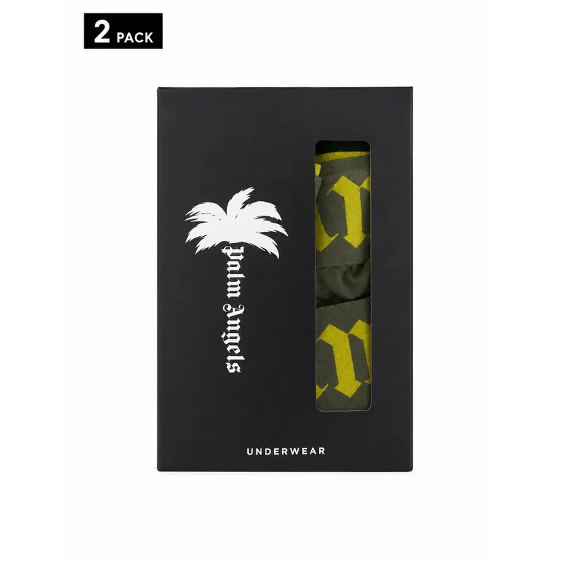 Palm Angels Herrenunterwäsche aus grüner Baumwolle, Stretch-Passform
