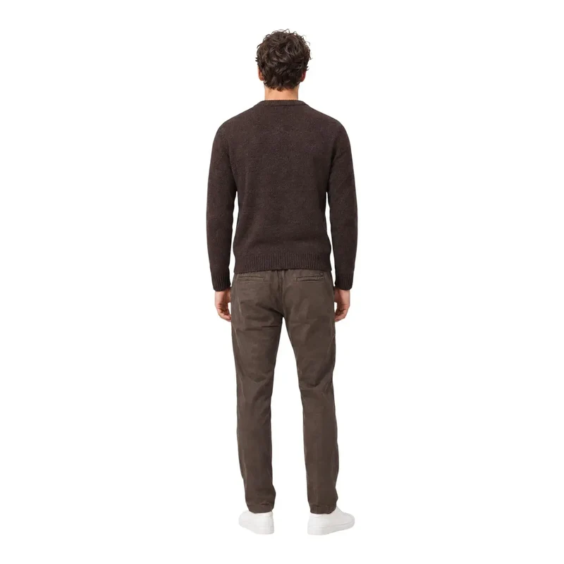 Gianni Lupo Herren braune Baumwollhose Stretch-Passform