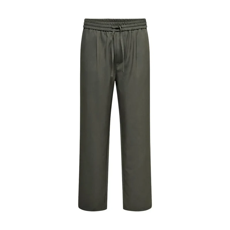 Only and Sons Herren grüne, locker sitzende Polyesterhose