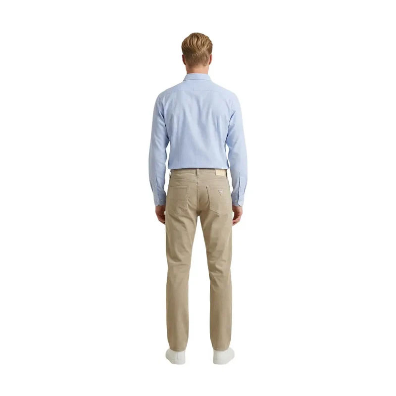 Guess Herren Trousers Beige Baumwollmischung Angels Slim Fit