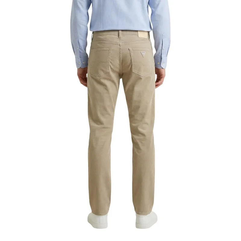 Guess Herren Trousers Beige Baumwollmischung Angels Slim Fit