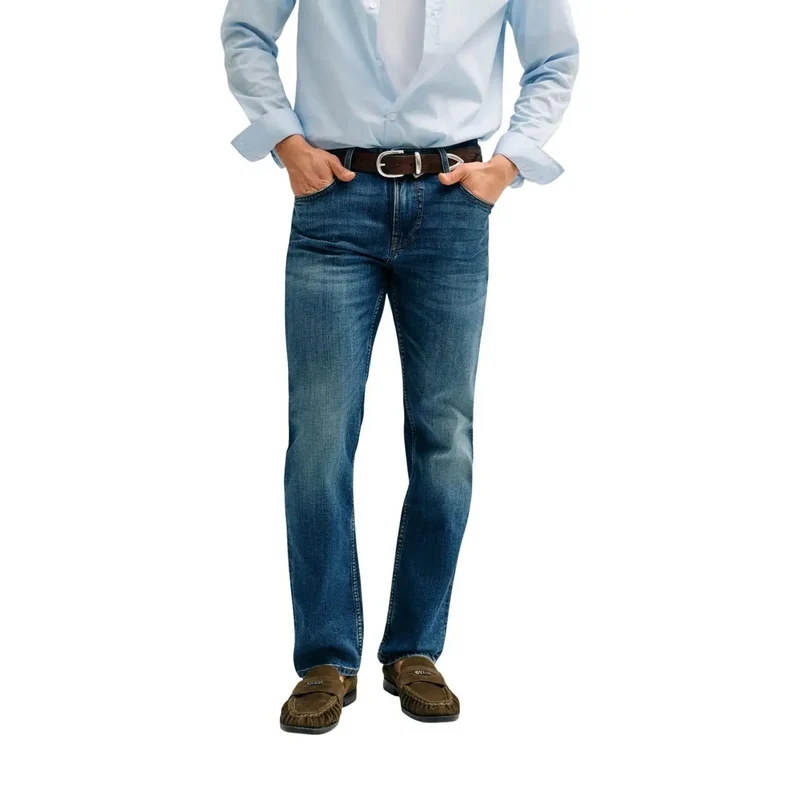 Guess Herren Trousers Beige Baumwollmischung Angels Slim Fit