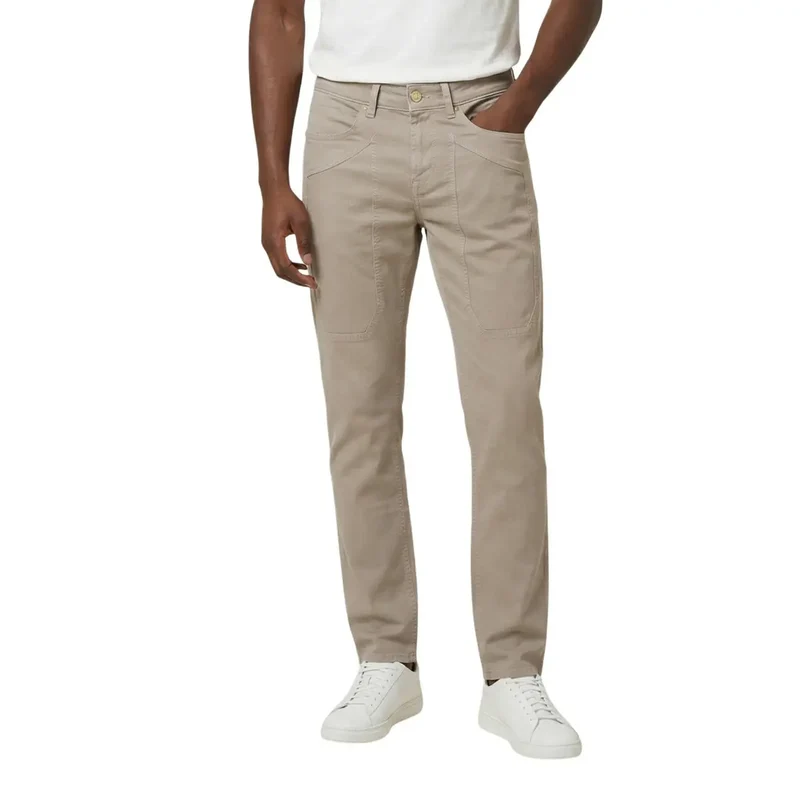 Jeckerson Herren Trousers Beige Baumwollmischung Piqué JUPPA077