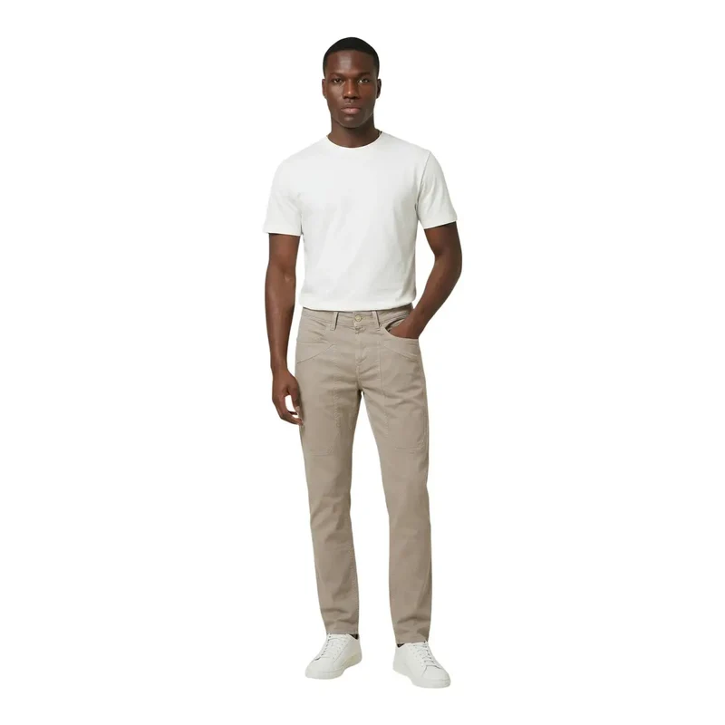 Jeckerson Herren Trousers Beige Baumwollmischung Piqué JUPPA077