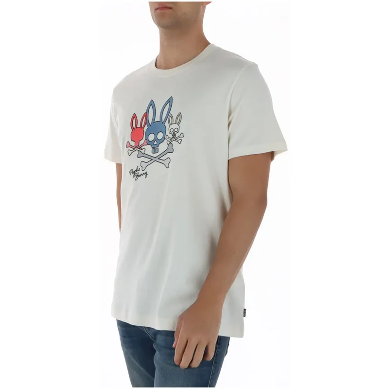 Psycho Bunny Herren T-Shirt Weiß Baumwolle Rundhals MT0200213