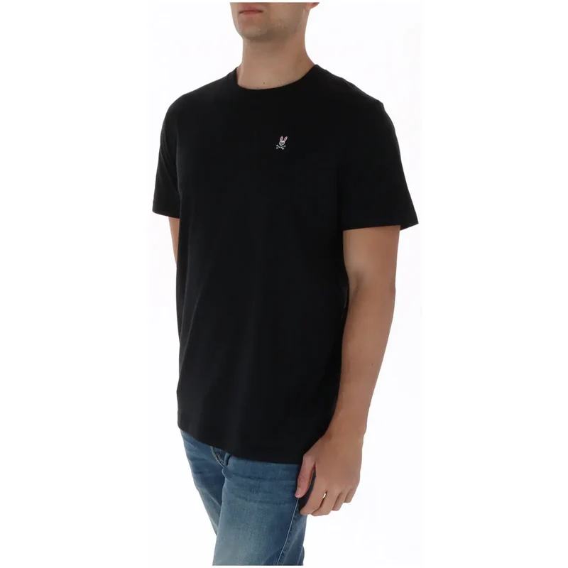 Psycho Bunny Herren T-Shirt Schwarz Rundhals 100% Baumwolle