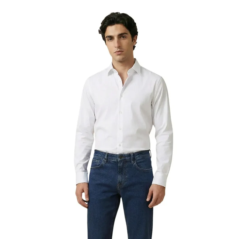 Armani Exchange Herrenhemd Weiß Kurzarm Polyamid