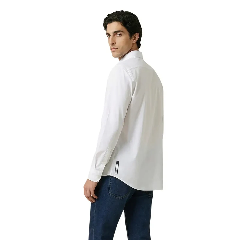 Armani Exchange Herrenhemd Weiß Kurzarm Polyamid